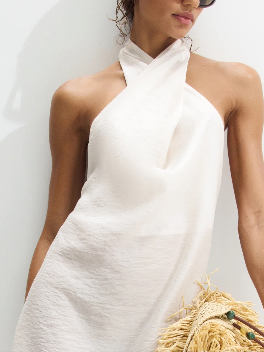 H&M Cream Halter Mini Dress